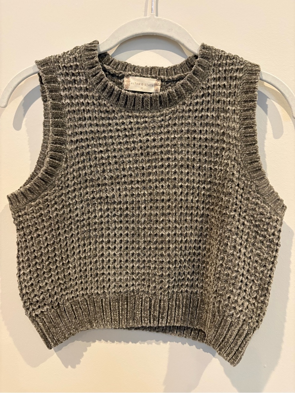Altard State Chunky Knit Sleeveless Sweater Vest - Sage